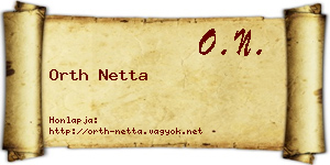 Orth Netta névjegykártya